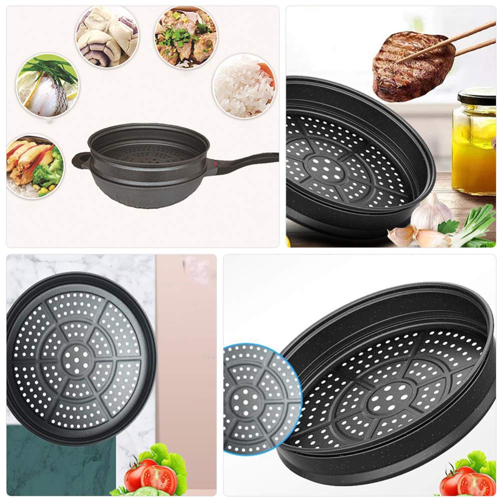 Cabilock Supporto Pulire Nero Antiaderente Pietra in Vaporiera per Facile Accessorio Essenziale al Cottura Vapore da Cucina Tamales ed Uova