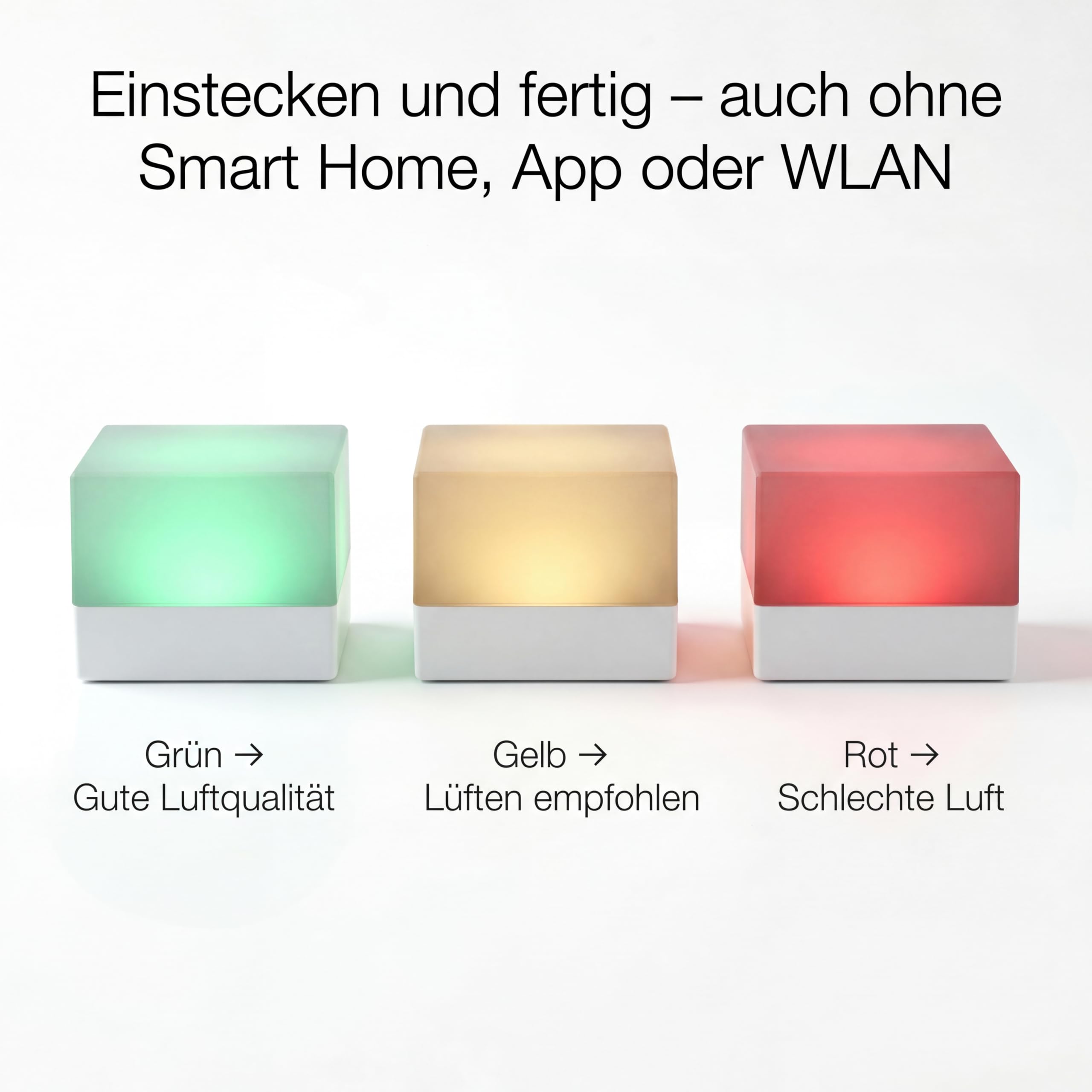 Tinysquare AirCube – Luftqualitätssensor mit Zigbee 3.0 für Home Assistant, misst CO2, VOC, Temperatur, Luftfeuchtigkeit und AQI, 100% lokal ohne Cloud, Open Source, kompakt (52 mm), USB-C