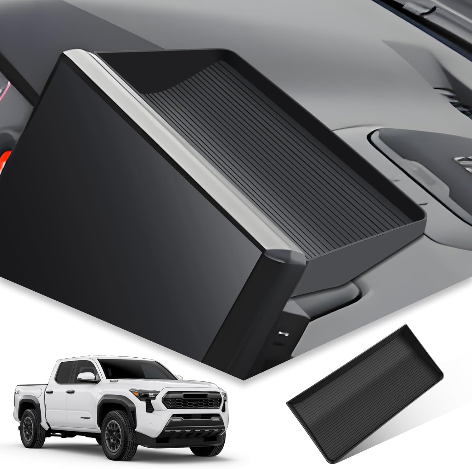 BIBIBO for 2025 Toyota Tacoma Dash Storage Tray 2024 2025 Toyota Tacoma (Limited/Trailhunter/TRD Pro) 14-inch Behind Screen Organizer Tray 2024 Tacoma Trucks(Only fit 14" Screen)