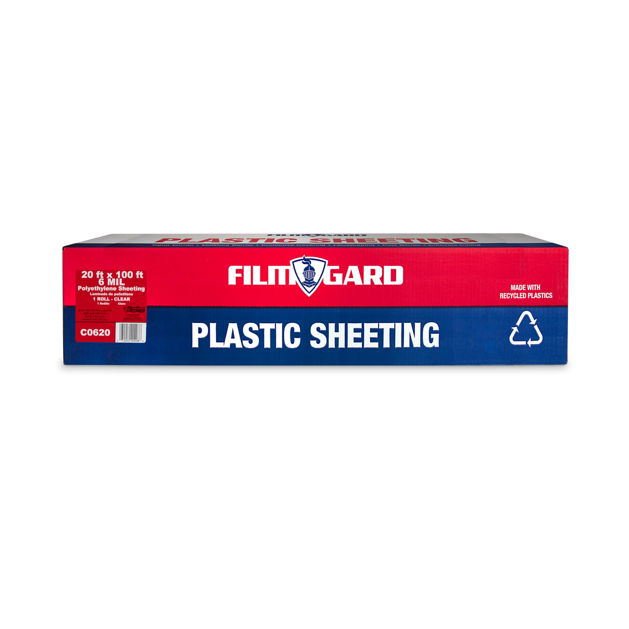 Film-Gard 626073 Construction Plastic Sheeting 20' Width X 100