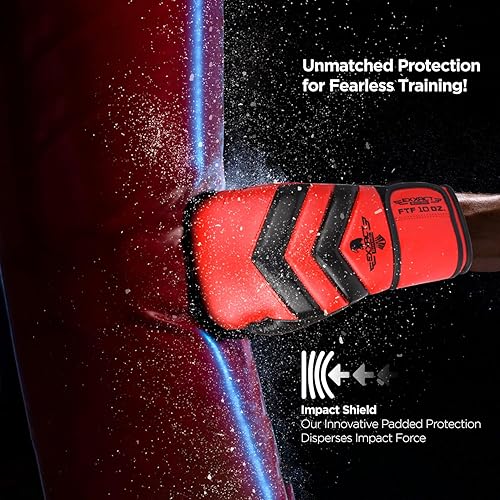 Miniatura 4 de Exxact Sports Clash Guantes de boxeo para hombre, guantes de boxeo duraderos de cuero de ingeniería para hombre con protección acolchada, guantes de