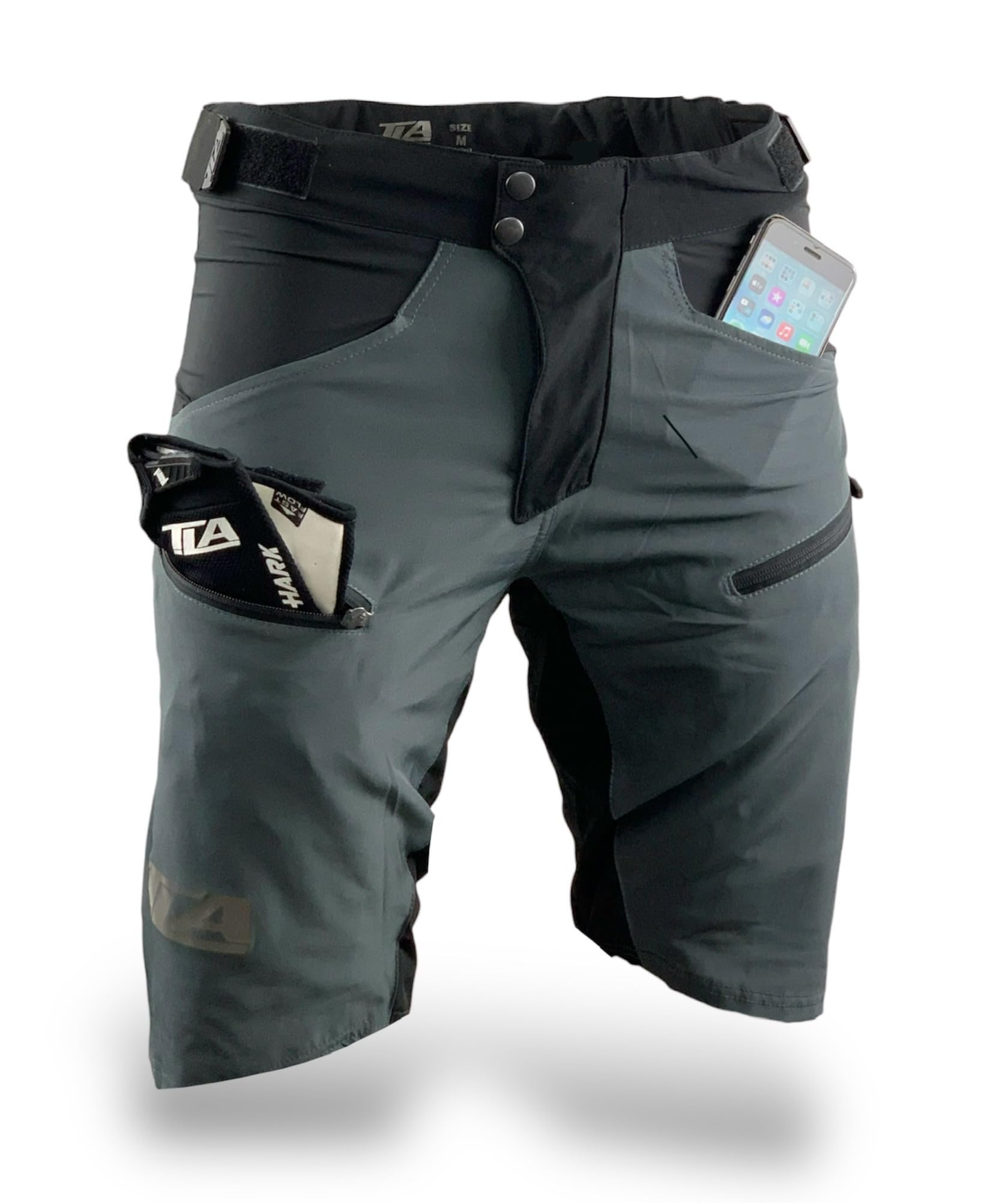TLA THABOR Pantaloncini MTB Enduro e Trekking, Elasticizzati, Traspiranti Unisex per Uomo e Donna, Abbigliamento Ciclismo e Outdoor, Pantaloni Ciclismo, Short Bici Escursionismo.