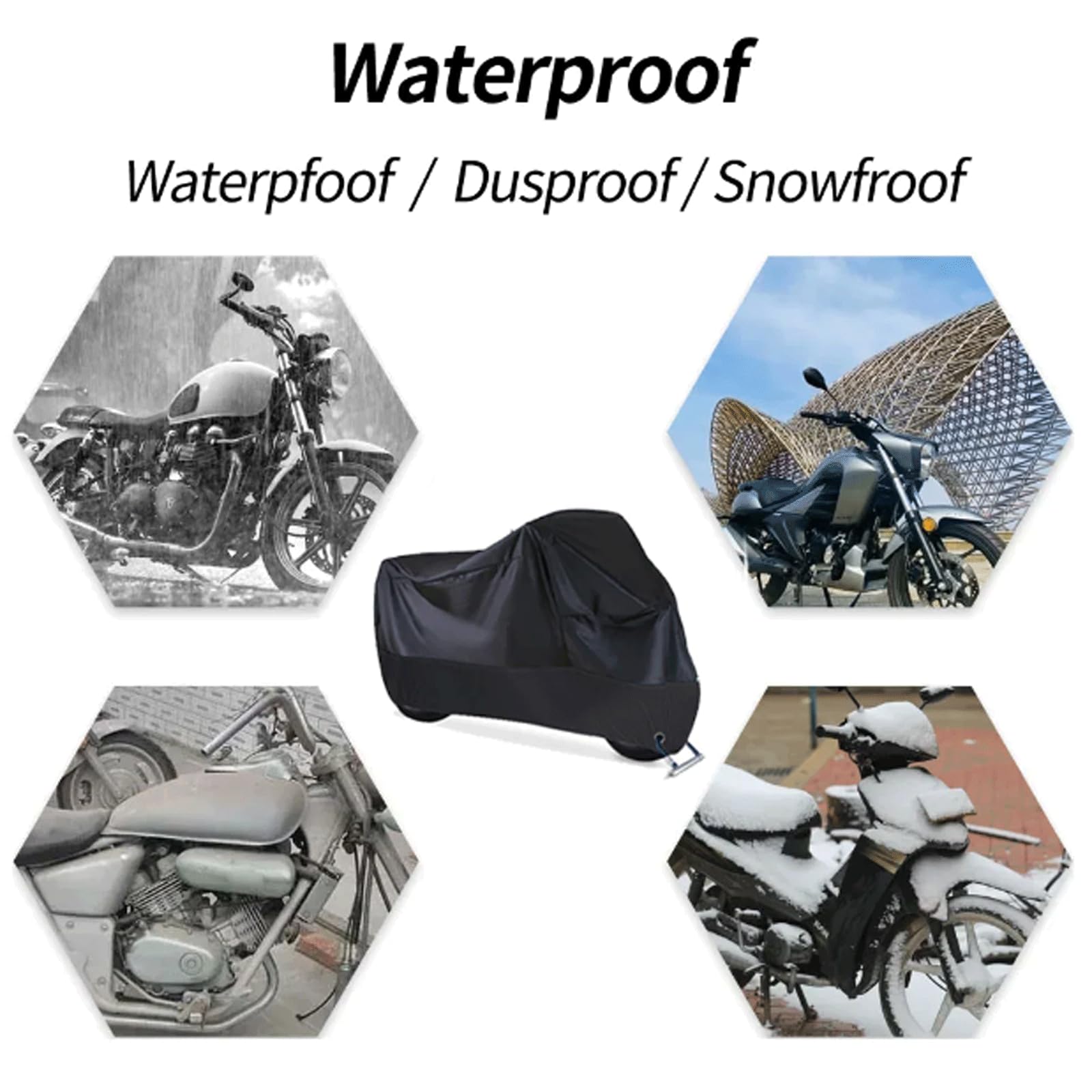 esmen Housse de Protection pour vélo d'extérieur, imperméable, Anti-poussière et Anti-Soleil, pour Moto et Scooter