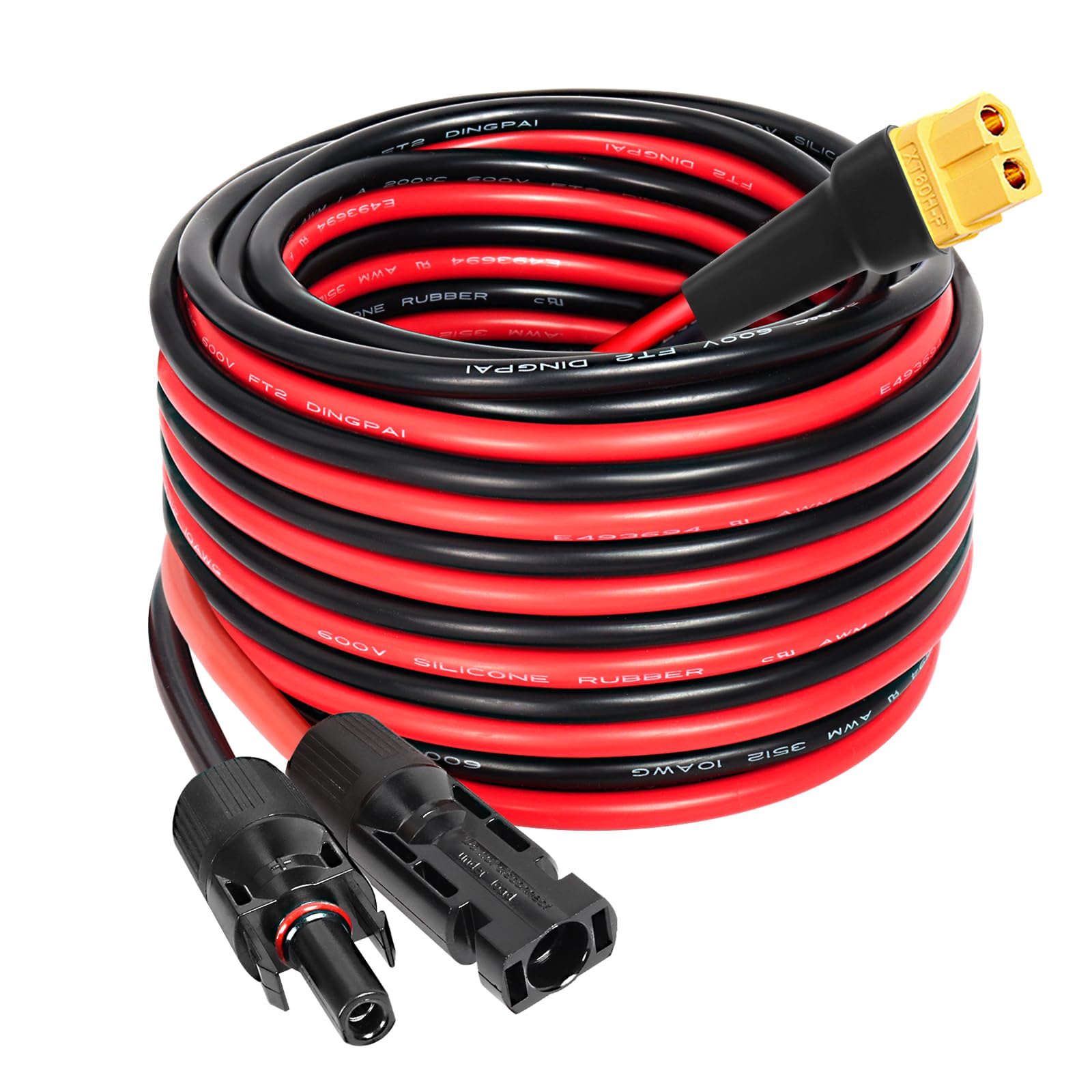 MOOKEERF Cavo di prolunga da solare a XT60, 6,5 m, 10 AWG, XT60, cavo di prolunga per pannello solare a XT60, cavo adattatore per centrali elettriche portatili, generatore solare
