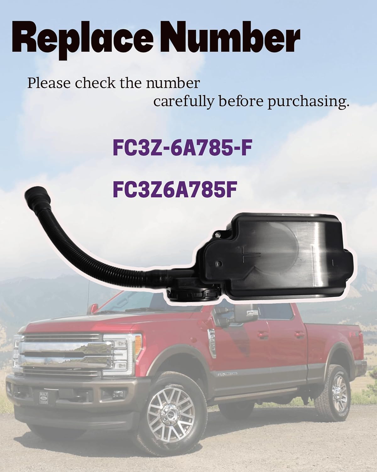 Engine Oil Separator Assembly Fit for Ford F250 F350 Super Duty 2017-2019 6.7L PCV CCV Vent Valve Engine Crankcase Replace FC3Z6A785F FC3Z-6A785-F