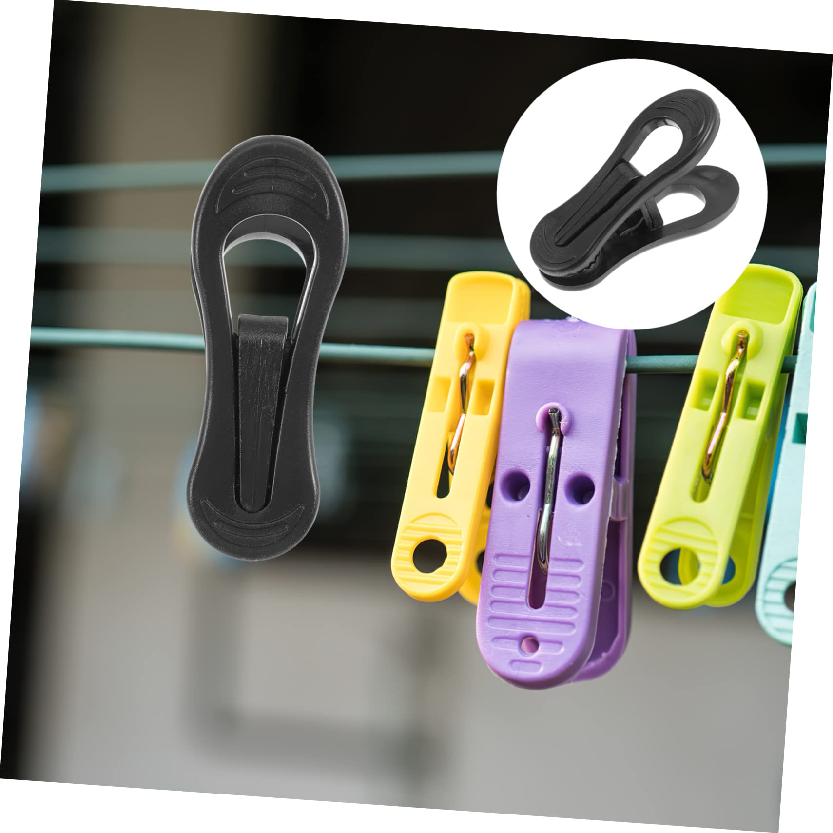 50 Pinzas de Plástico Negro para Perchas Clip para Organizar Ropa y Pantalones Sujeción Fuerte para Armario y Secado al Aire Libre