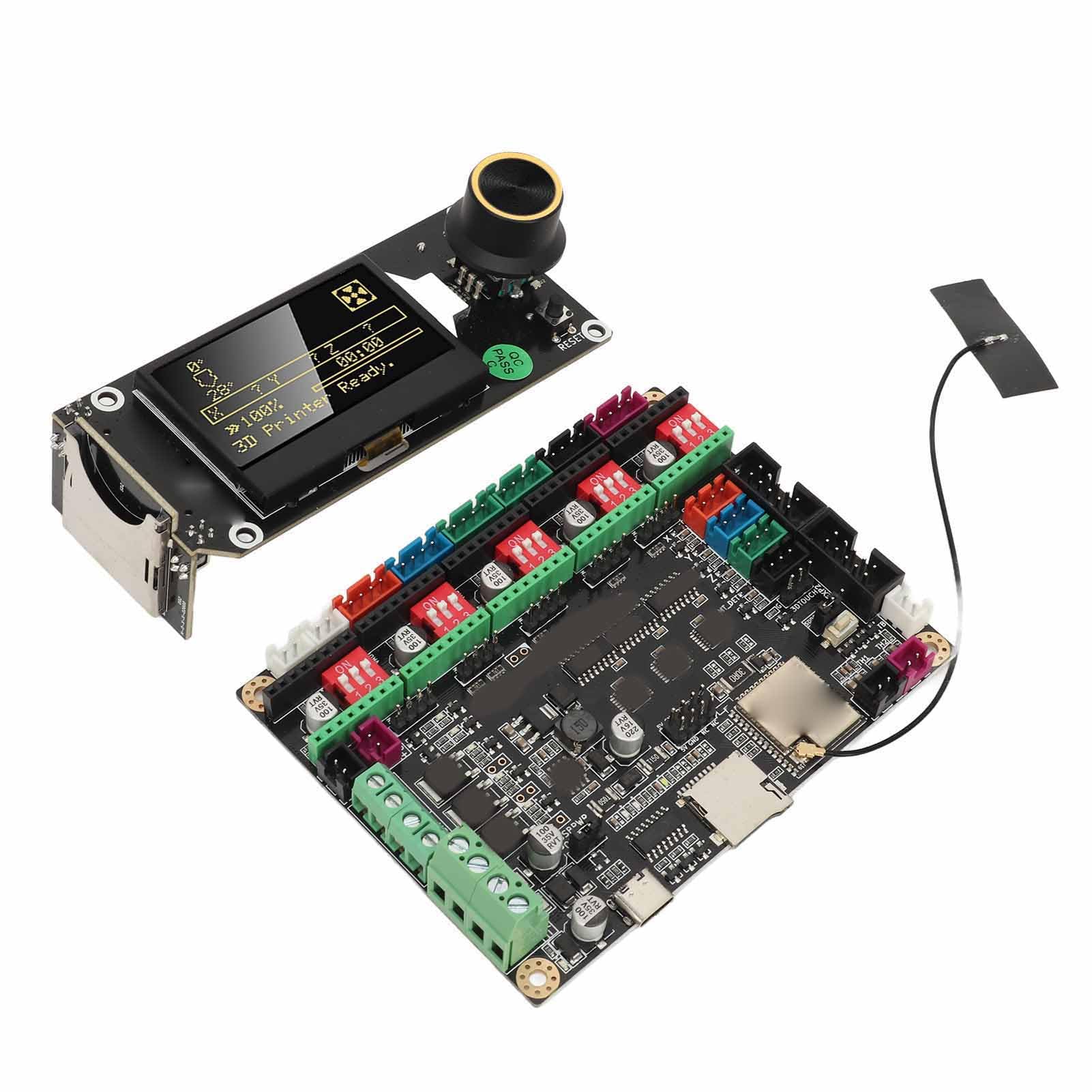 Zestaw Płyty Głównej Drukarki 3D, Płyta Sterująca V1.0 z Wbudowanym Chipem Wyświetlacz z Podświetleniem RGB, Kompatybilny z Różnymi Ekranami LCD dla Entuzjastów Druku 3D