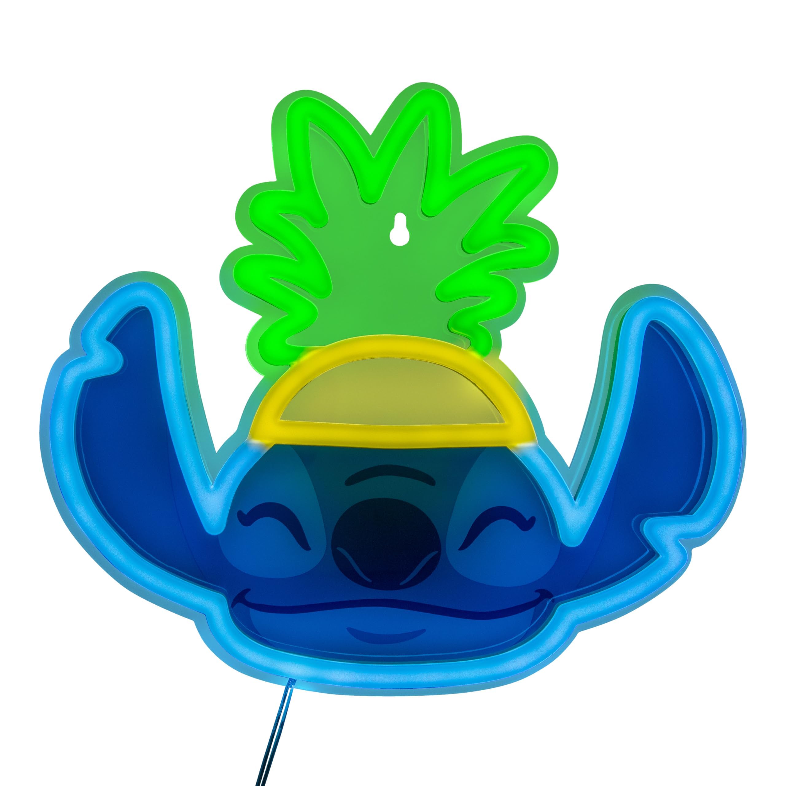 Paladone Multi Lilo & Stitch Pineapple Led Neon Wall Light, Officially Licensed Disney Lamp With Power Cord For Home, Bedroom, Living Space, Gift For Movie Fans