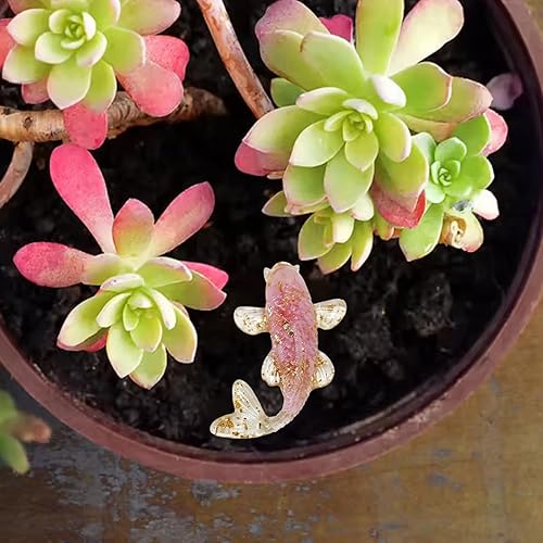 Miniatura 2 de Koi Fish - Figura decorativa de cristal, pequeño adorno de pez de cristal para escritorio del hogar, decoración de atracción de riqueza de la suerte