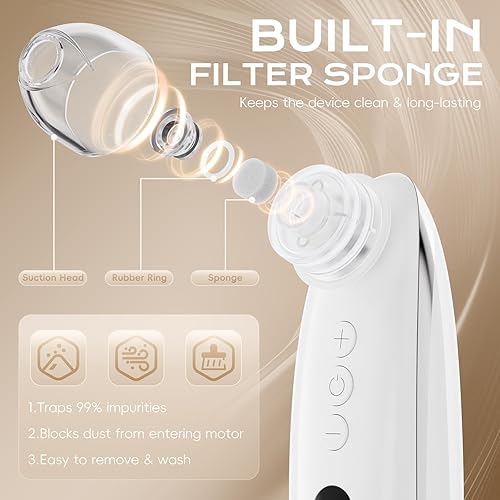 Miniatura 4 de Removedor de puntos negros faciales, extractor de puntos negros, herramienta de limpieza facial con ventosa recargable, kit de limpieza de poros