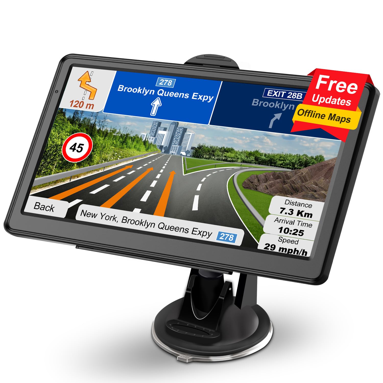 GPS Navigator for Car Truck GPS Commercial Drivers 2025 US/CA/MX Offline Maps, Free Map Update, Voice Guidance, Drive Alert, 7 Inch Handheld GPS Navigation System for Vehicle RV Semi Truck