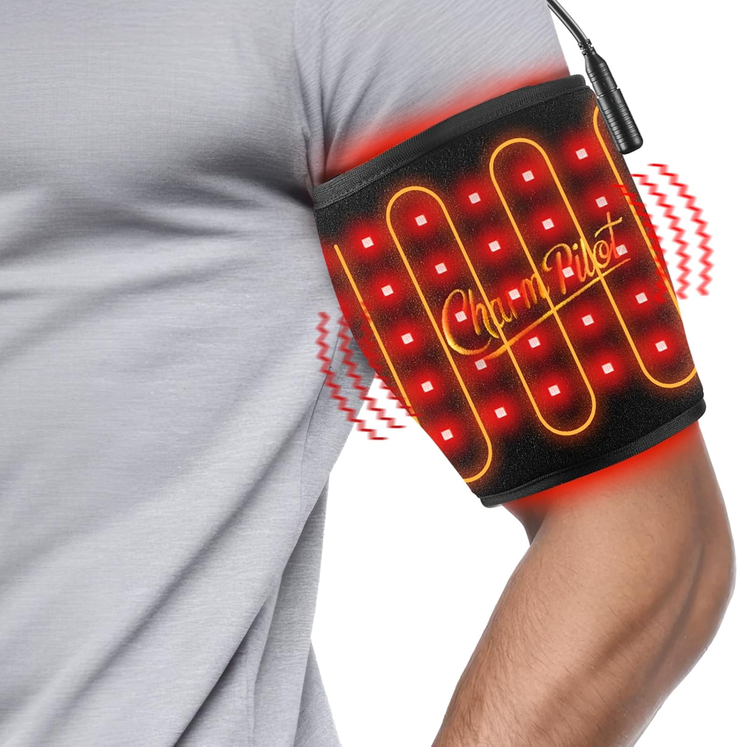 Red Light Therapy Pad for Arms with Heating and Massage, Infrared Light Therapy Device for Ankle and Wrist 660nm&850nm, Adjustable Timer, for Arms to Muscle Relaxation(Black)