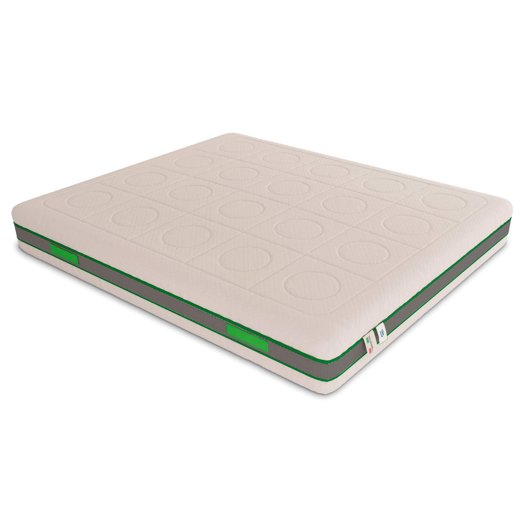 Baldiflex Emporio Materasso Matrimoniale Molle Insacchettate e Memory, Green Spring Plus 800 Molle + 5 cm Memory, 7 Zone Differenziate, 160x200 cm