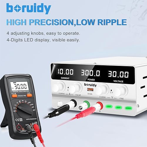 Miniatura 8 de Fuente de alimentación CC variable 30V 10A, codificador de 300 W, conmutación ajustable regulada de alta precisión pantalla LED de 4 dígitos 5V2A