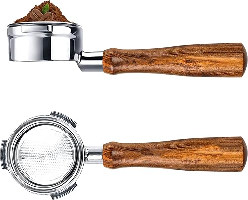 Portafiltro sin fondo de 2.126 in para máquinas Breville Barista Express y Breville de 2.126 in, portafiltro profesional desnudo con cesta (acero