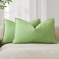 Vista 46 de Foindtower - Paquete de 2 fundas de cojín decorativas de lino unicolor, funda de cojín de acento suave, estilo bohemio, rústico y neutral