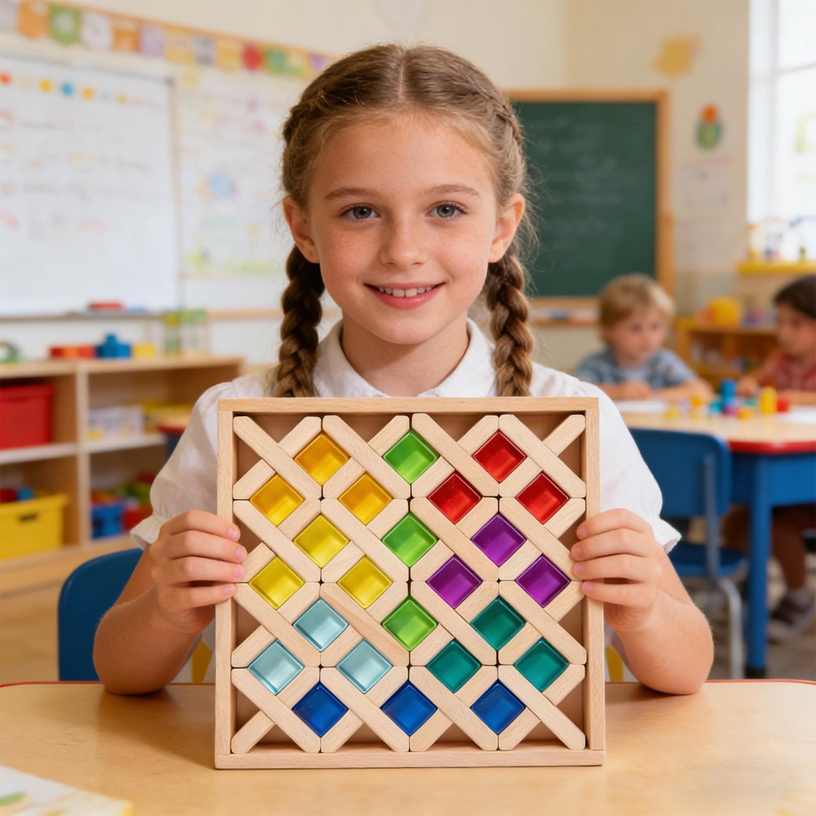 Générique Przenośne klocki, zabawki edukacyjne, kolorowe klocki do układania w stosy z bezpieczną konstrukcją, zestaw konstrukcyjny, łatwe w użyciu zabawki edukacyjne, zestaw do zabawy w podróży i