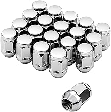 eSynic 20Pcs M14×1.5 Wheel Nuts for Ford 21mm Hex One-Piece Chrome Alloy Steel Lug Nuts Replacement for 2015-2023 Ford Expedition| 2020+ Explorer |Maverick |Mustang, Lincoln 2020, Tesla Model 3 Y S X