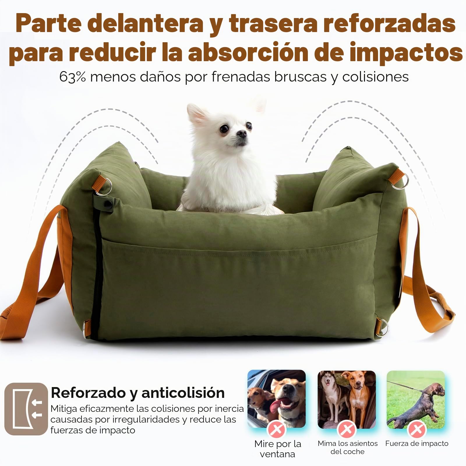 Cesta portátil para perros pequeños y medianos de menos de 15 kg con zona de descanso extensible, extraíble y lavable, cama con compartimentos de almacenamiento