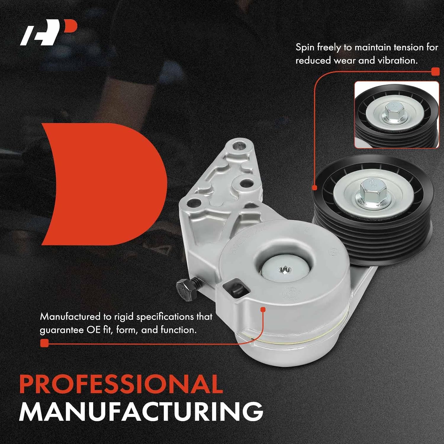 A-Premium Belt Tensioner Assembly with Pulley Compatible with Volkswagen Jetta 2002-2004, Golf 2003-2005 2.8L & Audi TT Quattro 2004-2006 3.2L, Petrol, Replace# 999163A, 022145299D