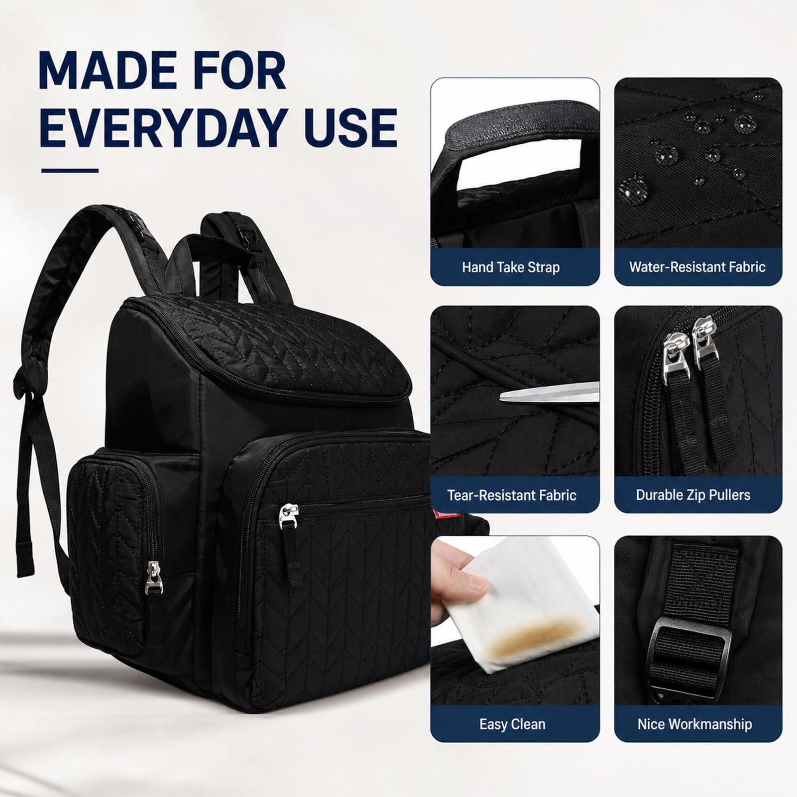 Bebamour Baby Wickelrucksack Wickeltasche mit Wickelunterlage Multifunktional Große Kapazität Babytasche Reisetasche für Unterwegs