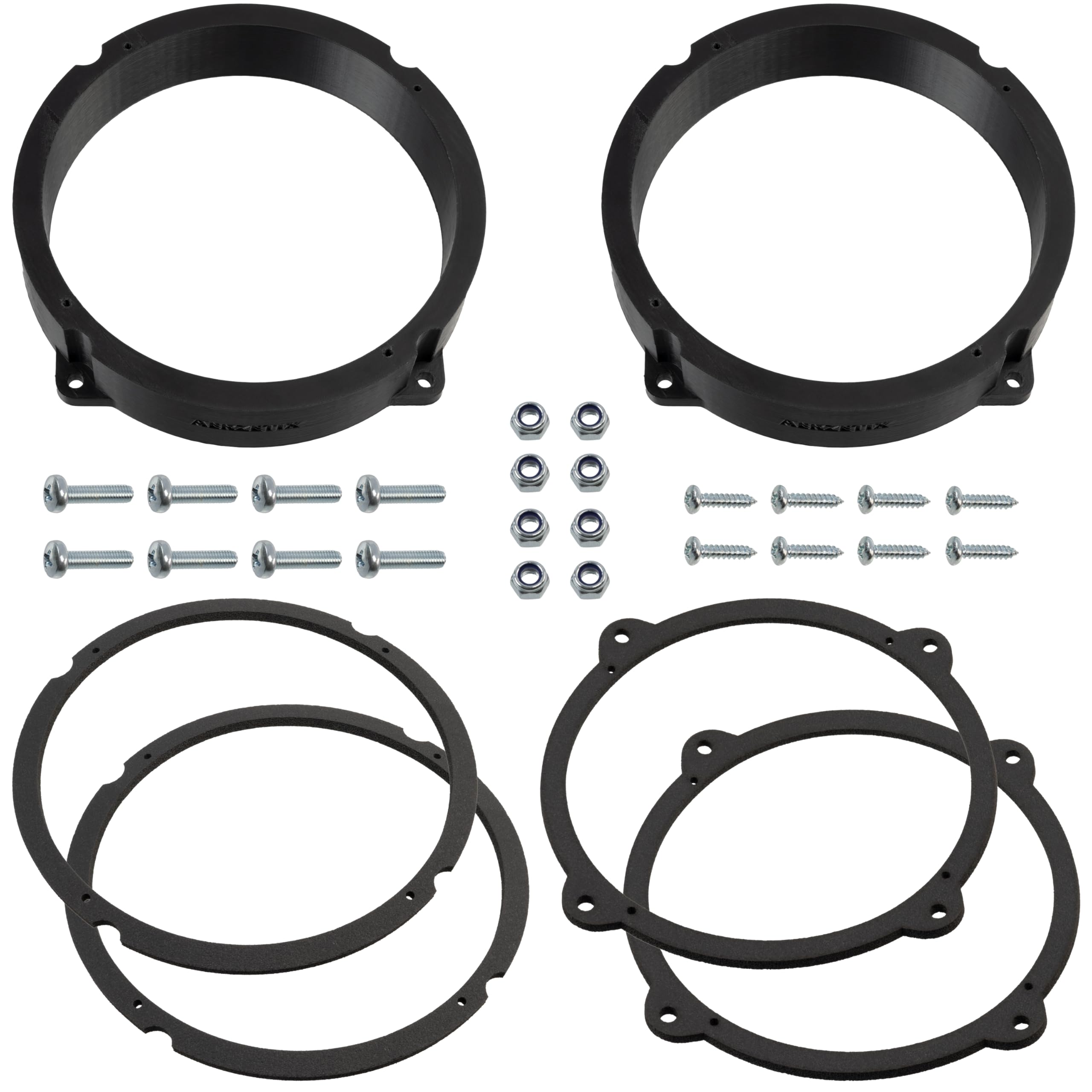 AERZETIX | Juego de 2 adaptadores para Altavoces Ø165 mm en plástico ABS | Compatible con Alfa Romeo Brera, 147/159 939, Fiat Idea, Lancia Ypsilon 843, Hyundai i30 GD/GDH
