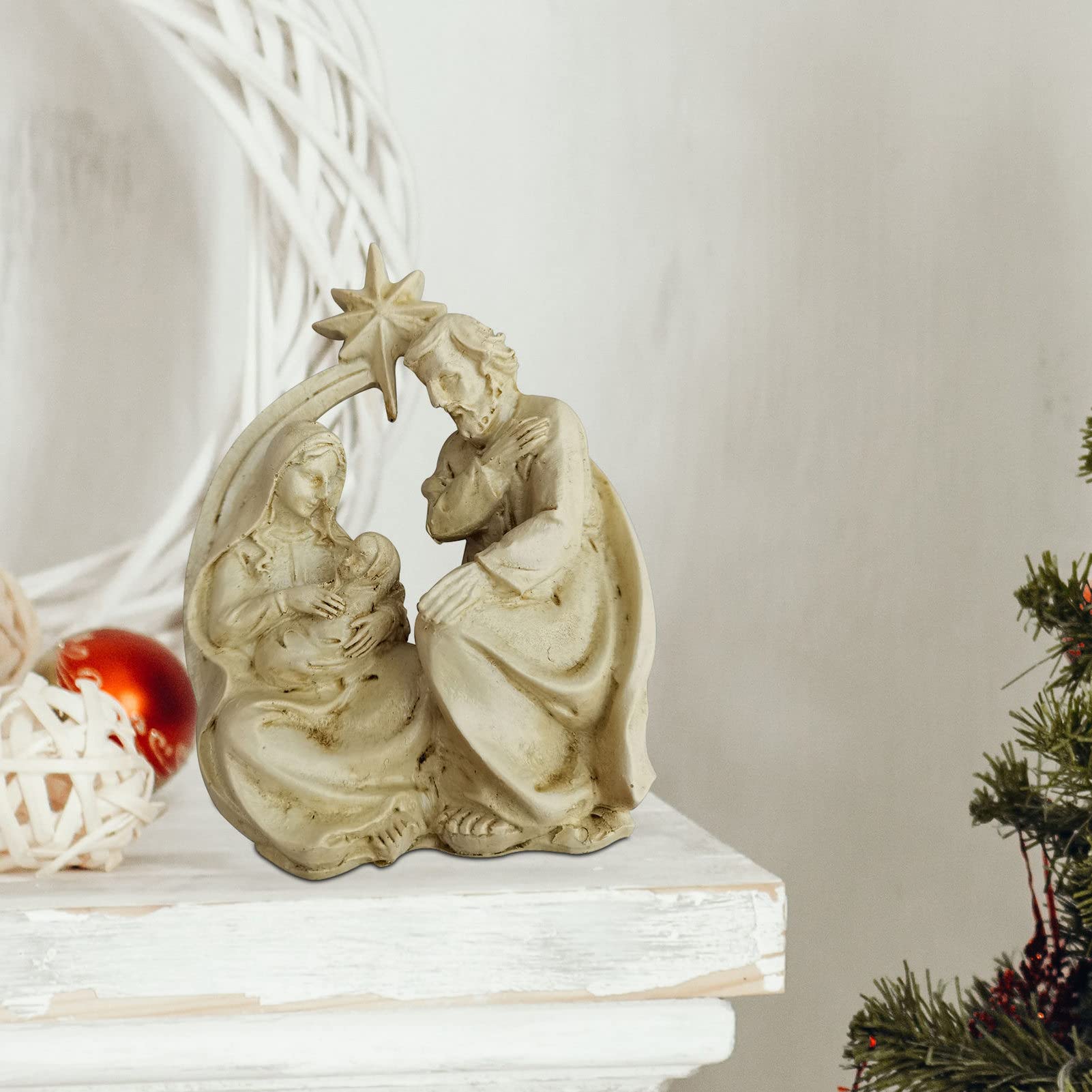 天使と聖家族のレジン彫刻 キリストオブジェ 天使と聖家族のレジン彫刻 キリストオブジェ