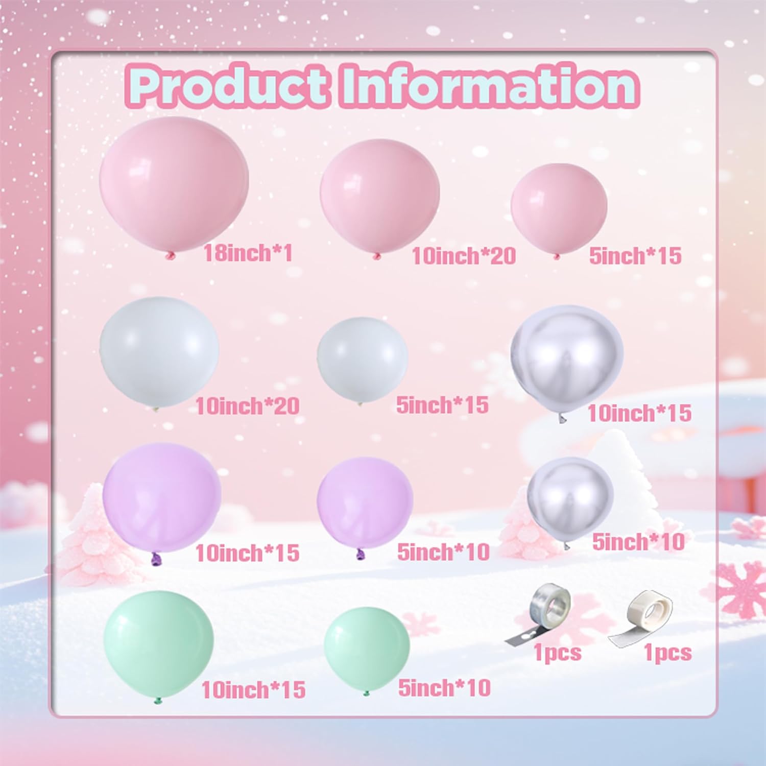 153Pcs Snowflake Balloon Arch Garland Kit - Winter Wonderland Decorations with 48" Nutcracker, Snowflake&Candy Cane Foil Balloons for Princess & Winter Wonderland Party, Baby Shower & Birthday Decor - Image 3