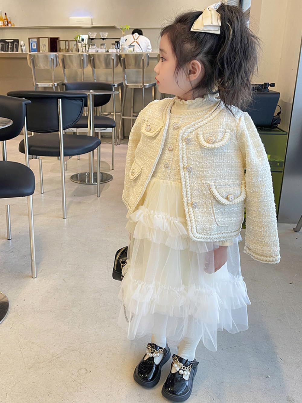 [kzzkoo] スーツ 女の子 七五三 子供服 フォーマル ワンピース 子供 ジャケット お出かけ チュニック 長袖 キッズ おし