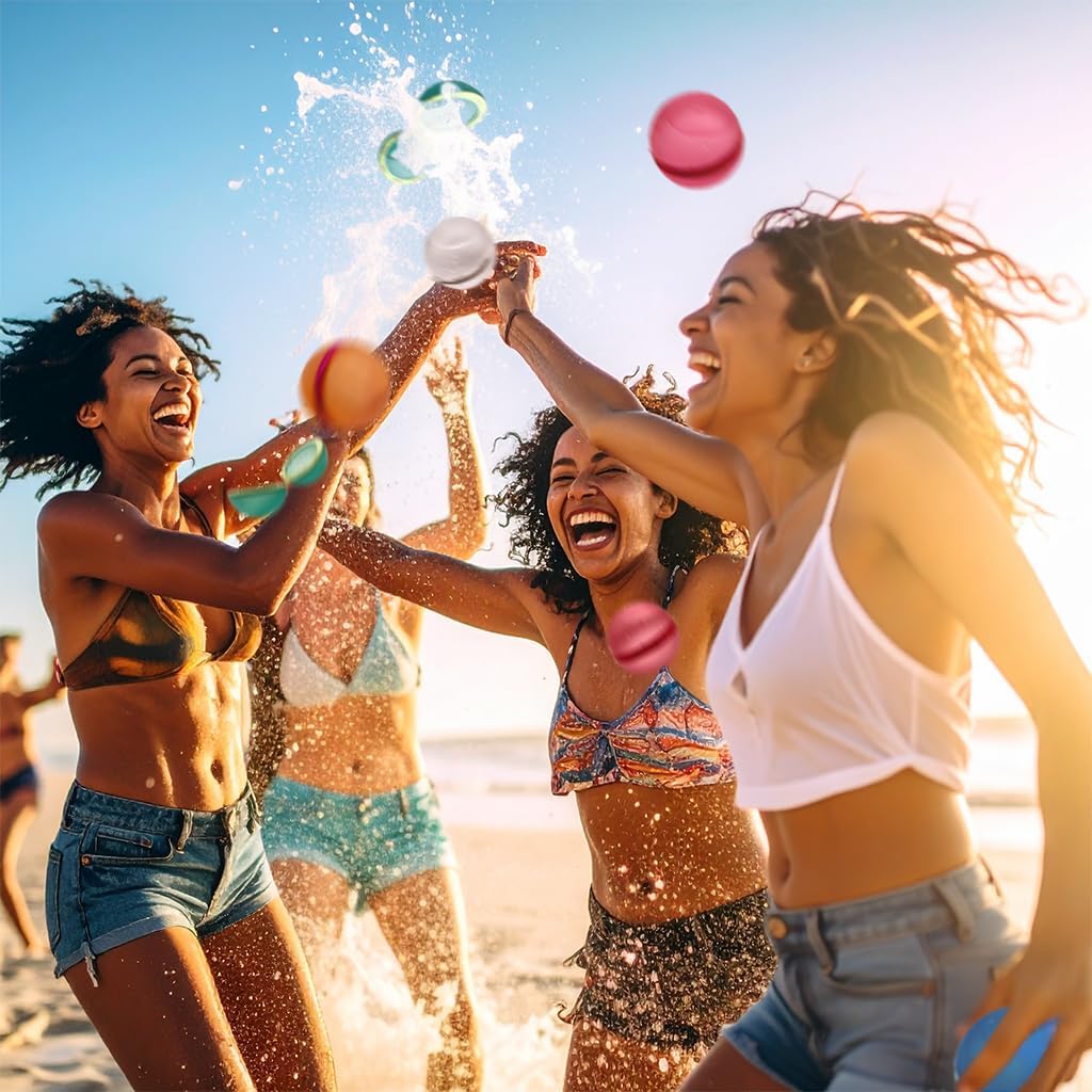 MAGMEN Aquabombs! Magnetic Reusable Water Balloons (10-Pack) – Multicolor, Fast-Fill, Self-Sealing Water Bombs for Kids & Adults Outdoor Pool, Beach, and Backyard Fun image 5 of 7 B0DGRJB3QB