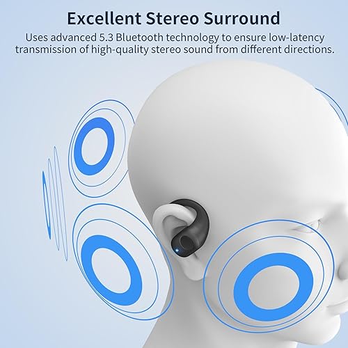 Miniatura 6 de Auriculares de oreja abierta, auriculares Bluetooth 5.3 deportivos con pantalla digital inteligente, tiempo de reproducción de 36 horas, IP54
