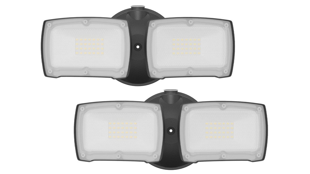 Image of LEPOWER 2 Pack LED Security Light Dusk to Dawn Outdoor Flood Light Fixture with 2 Adjustable Heads, 3000LM /28W, 5500K, IP65 Waterproof Exterior Flood Lights for Garage, Backyard (Black)