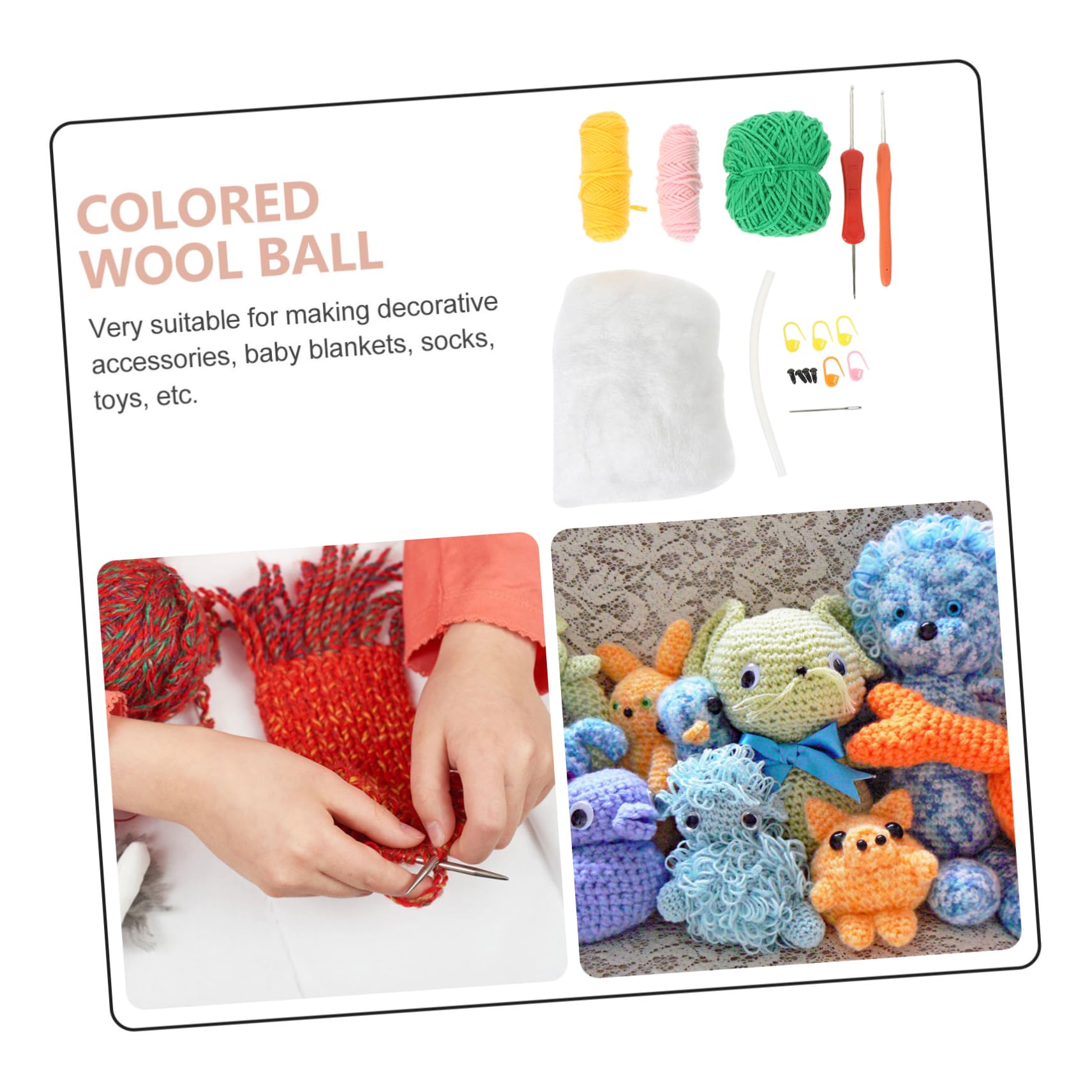 Tofficu 4 Sätze Zubehör Tulpe Häkeln Haken Häkelset für Anfänger Bausatz wohnungseinrichtung home decoration hausdeko Tierische Dekoration Häkelset lernen Häkelsets für Plastik