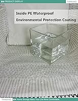 Vista 7 de FANKANG Cesto cuadrado de almacenamiento para guardería, cesta de lavandería de lona, plegable con revestimiento de polietileno impermeable