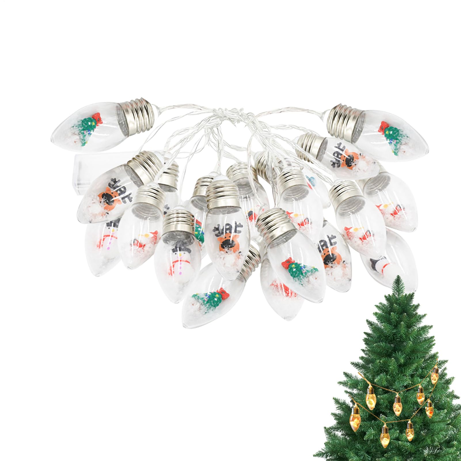 Cordón de luces LED de 3 metros para árbol de Navidad y decoración exterior de jardín 8