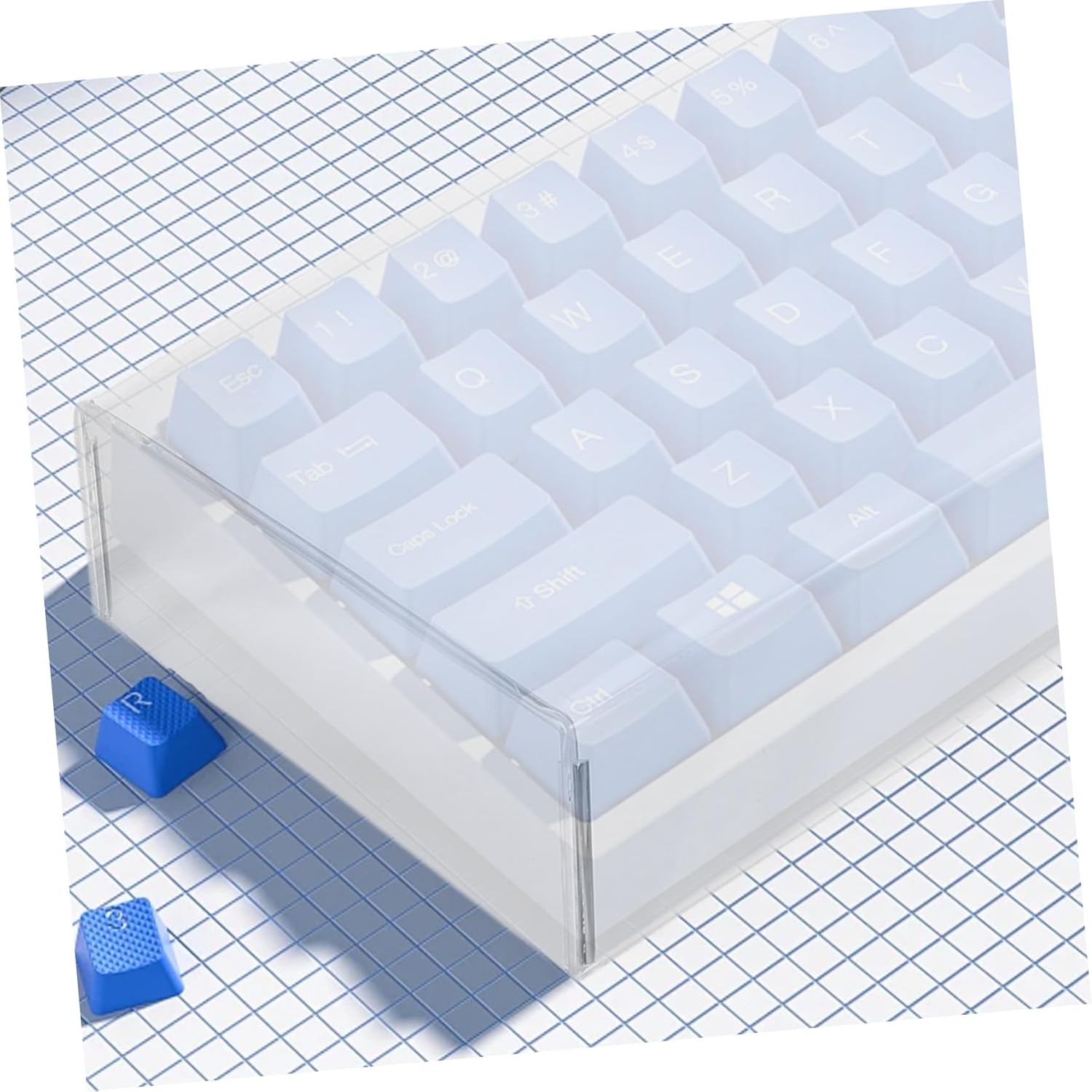 jojofuny Acrylic Keyboard Cover Transparent Protective Case for Gaming and Mechanical Keyboards Compatible Multiple Layouts and Scratch- Design