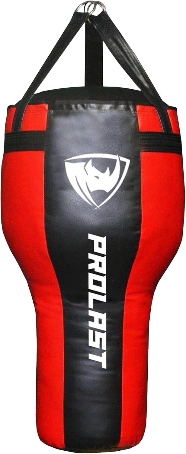 PROLAST Angle Heavy Punching Bag for Adults, Hook and Uppercut, Boxing, MMA, Martial Arts, Muay Thai, 65 lbs, Rhino Logo