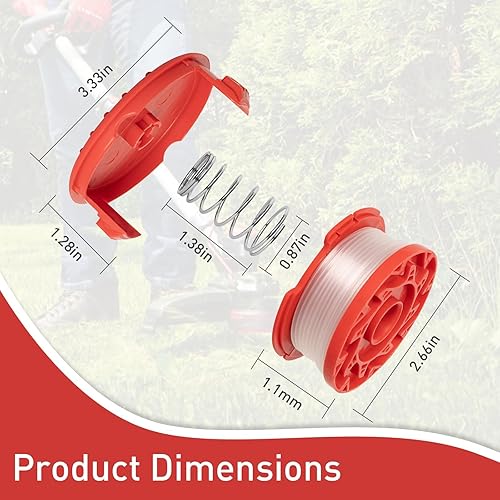 Miniatura 3 de 8 piezas CMZST065 CMZST0653 Línea de carrete de recortadora (0.065 a 30 pies) con 2 cubiertas y 2 resortes - Compatible con Craftsman CMCST900