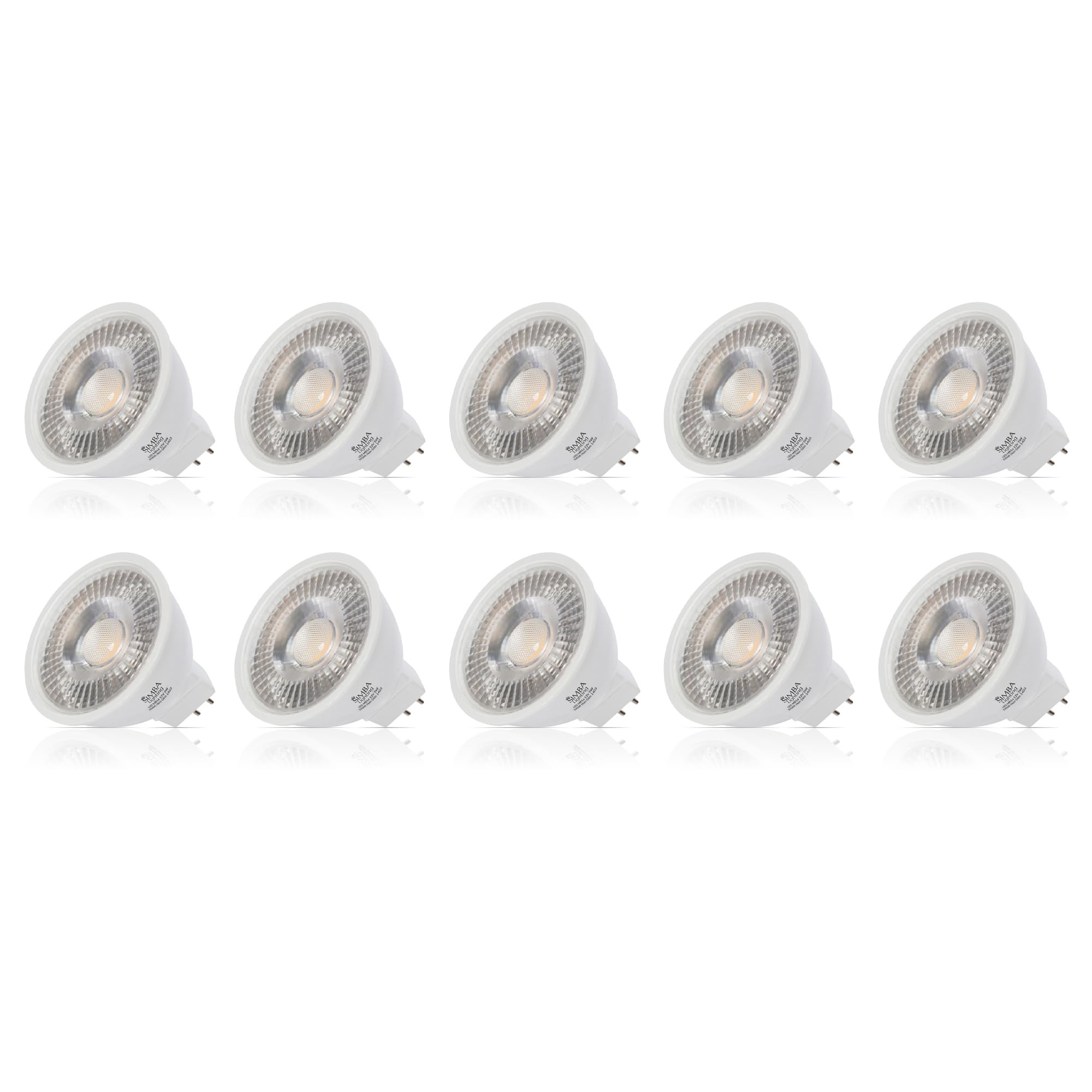 Cheetah Trading Post Simba Lighting LED MR16 5W 12V Light Bulb, GU5.3 Bipin Base, 5000K, 10 Pack