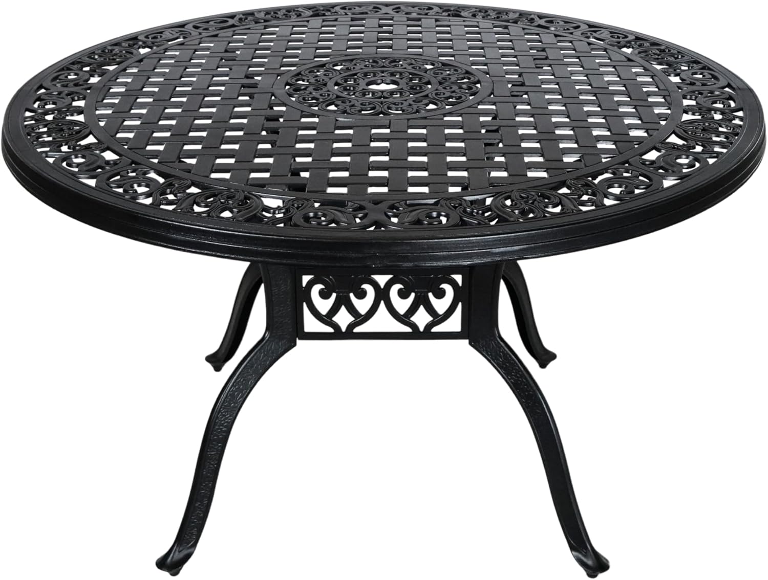 Amazon.com: PATIO-IN Cast Aluminum Patio Table,48" Round Patio Dining ...