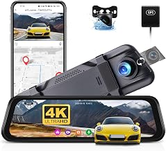 CAMECHO 9.66 Zoll Spiegel Dashcam 4K Dual Rückspiegel GPS Auto Kamera mit Rückfahrkamera 1080P mit IPS Touchscreen WiFi BSD ADAS G-Sensor 150 Grad Weitwinkel-Nachtsicht Loop-Aufnahme