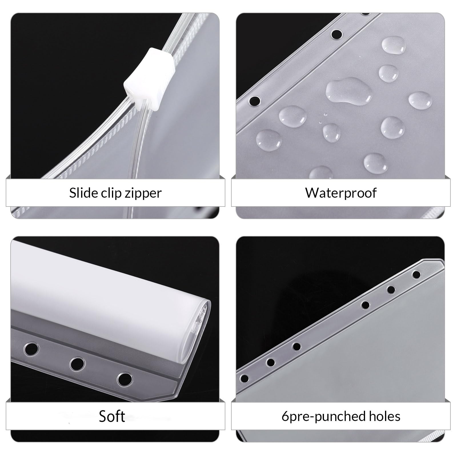 Snapklik.com : 12Pcs Binder Pockets, Zipless Cash Envelopes For A6 ...