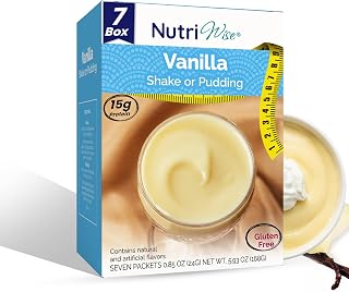 NutriWise - Shake & Pudding | 7/Box | High Protein Diet | Healthy Nutrition | Gluten Free - Low Carb - Low Sugar - Low Fat (Vanilla)