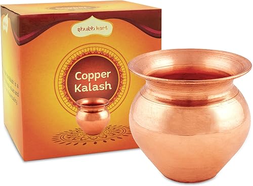 Miniatura 1 de Shubhkart Kalash de cobre 100% Pooja, olla Lota de 3.5 pulgadas (mediana)