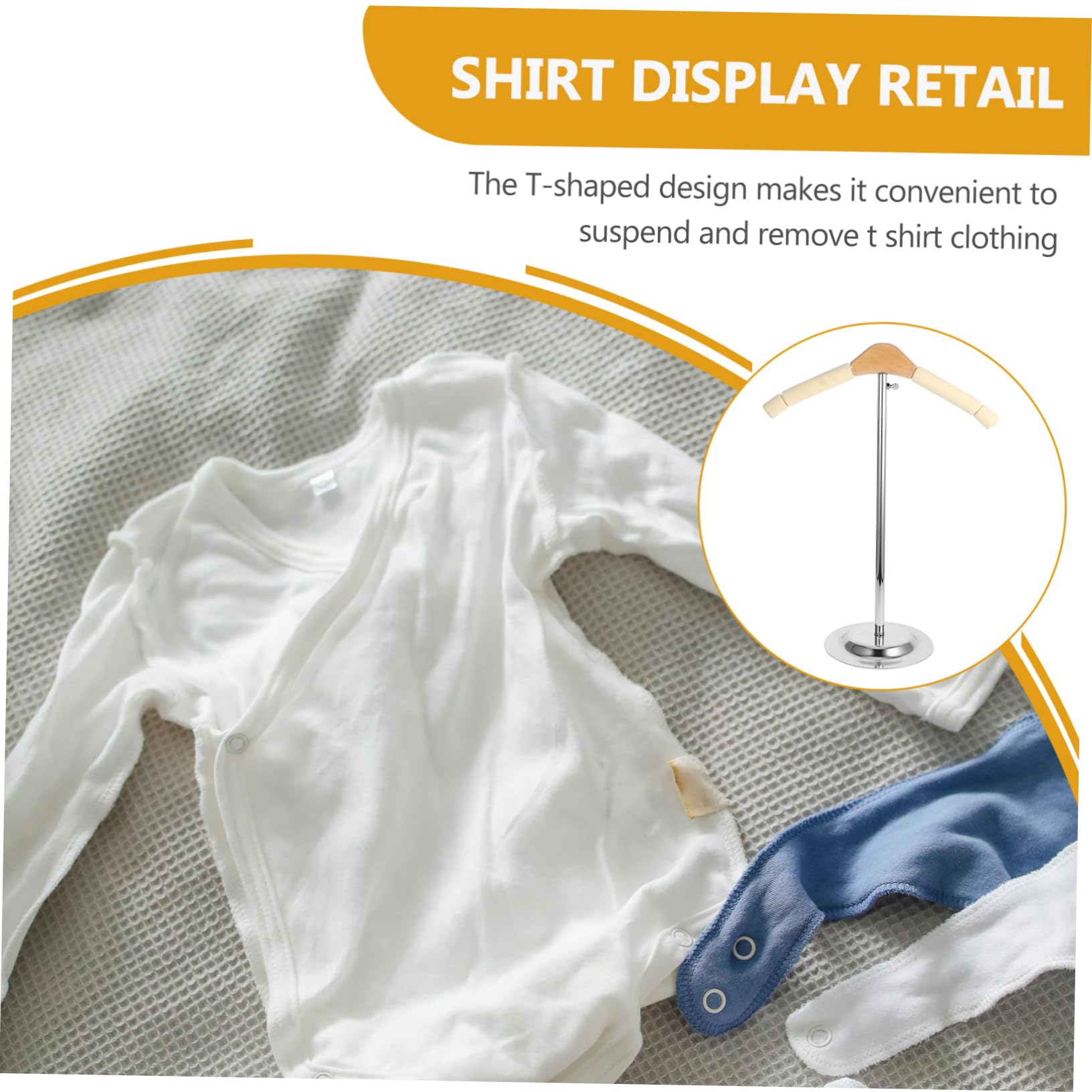 Soporte de exhibición de camisetas de acero inoxidable para minoristas, base estable, estante de ropa para niños, soporte portátil para tiendas de exhibición, ideal para merchandising