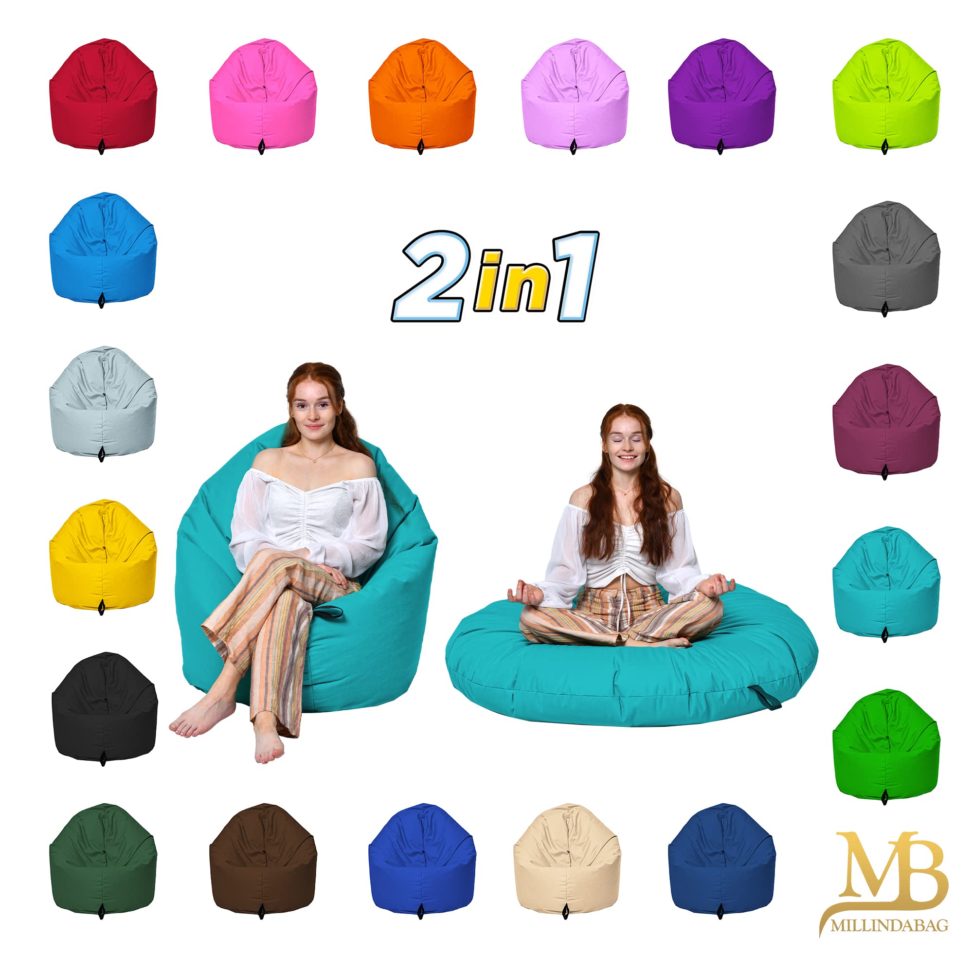 Sitzsack Beanbag Sessel für Kinder Jugendliche Erwachsene Indoor Outdoor Gaming Anthrazit 125 cm