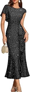 Sequin Formal Party Dress for Women Wedding Guest Sparkly Holiday Prom E...