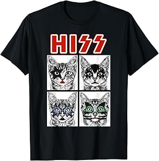 Arhelicw Retro Cat Rock Music Concert Band Men Kids Women Funny Cat T-Shirt