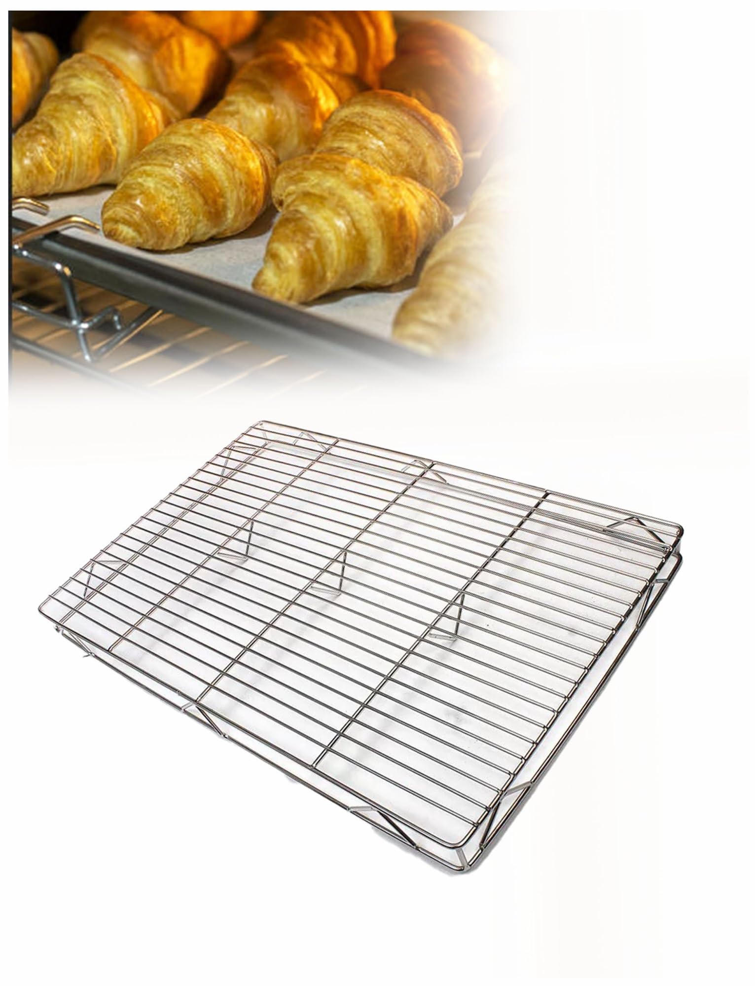 Rejilla elevada para cocinar carne y enfriar pan y repostería | Soporte de alambre de una pieza para organizar alimentos, altura de 2 o 4 cm(80x40x2cm)