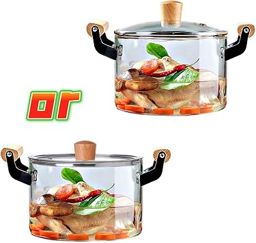 4.5L Glass Stock Pot with Lid Heat Resistant Borosilicate Potpourri Simmer Saucepan with Cover Stovetop Safe Clear Pot for Milk Food Soup 152 OZ